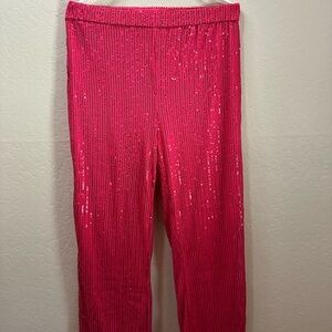Vibrant Pink Sequen Pants